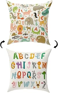 Animal Alphabet Decorative Pillow Case