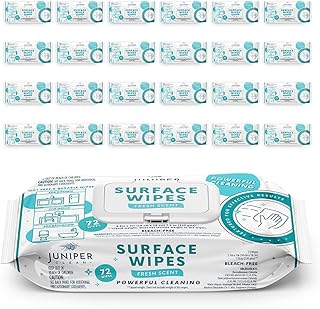 24 Pack Surface Cleaning Wipes Bleach Free, All-Purpose Cleaner for Bathroom, Kitchen, Office, 1728 Count Soft Flow, Fresh Scent, Bleach Free, Lint Free, Durable