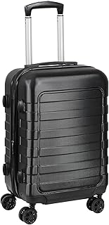 Hardside Expandable Luggage with Spinner Wheels, 21 Inch Carry On Luggage Airline Approved, Lightweight Travel Suitcase with Height Adjustable Handle (Black)