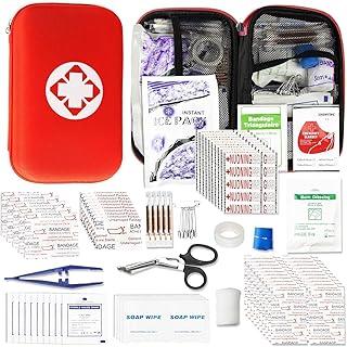 First Aid Kit for Home Hiking Camping Outdoor Sport, 275 Pieces Survival Supplies Emergency Kit, Mini Gear Bag with Basic First-aid Essentials for Emergency Cases angel wish