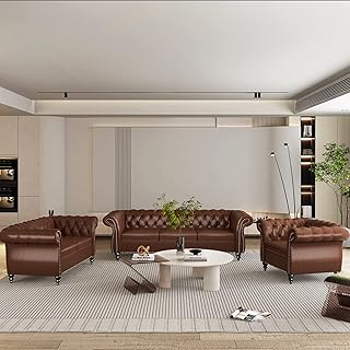 Chesterfield Leather Living Room Set