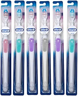Oral-B Gum Care Extra Soft Toothbrush for Sensitive Teeth and Gums, Compact Small Head, (Colors Vary) - Pack of 6
