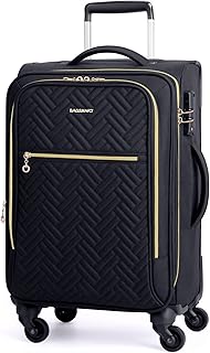 BAGSMART 20-Inch Softside Spinner Suitcase
