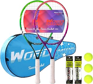 19" 23" 25" Kids Tennis Racket Junior/Youth Tennis Racquet with Tennis Ball Carry Bag Overgrips Vibrations Dampers…