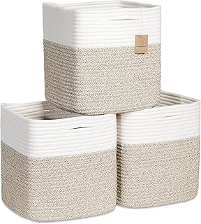 NaturalCozy Cotton Rope Storage Cubes