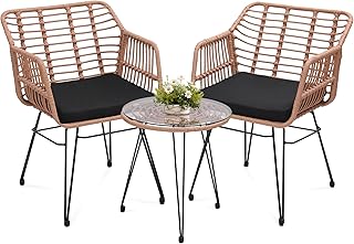 3-Piece Wicker Rattan Bistro Set