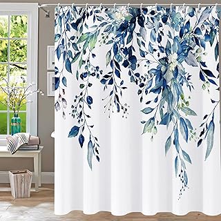 Blue Eucalyptus Waterproof Shower Curtain