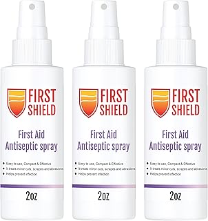 First Aid Antiseptic Spray, Wound Cleaner, Benzalkonium Chloride for Minor Cuts, Scrapes and Burns – 2 Oz, 3 Count