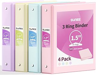 SUNEE Pastel 3-Ring Binders