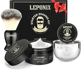 Shaving Kit for Men, Include Shaving Soap, Brush, Cream & Bowl – Premium Aftershave Gift Set for Him, Husband, Boyfriend – Ideal Stocking Stuffers & Grooming Essentials