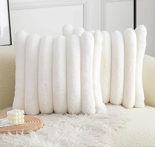 Neelvin Cream Faux Fur Pillows