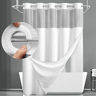 YellyHommy White Waffle Shower Curtain