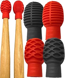 Drumstick Dampeners for Silencing Drumming Practice - Replace Your Drum Practice Pad - Silicone Drumstick Tips Mute Clacking Sound from Sticks on Solid Surfaces - 4 Pack