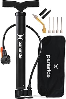 Bike Pump Floor, Advanced Bike Tire Inflator, Bicycle Hand Air Pump with Dual Presta and Schrader Valves, Handheld Pump, Suitable for Road and Mountain Bikes, Baby Stroller, Balls