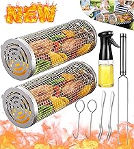 Rolling BBQ Grill Basket