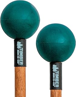 Timber Drum Co. Percussion Mallets — MADE IN U.S.A. — Sticks for Xylophone, Woodblock, Metallophone — Extra Hard Rubber, 15.25"