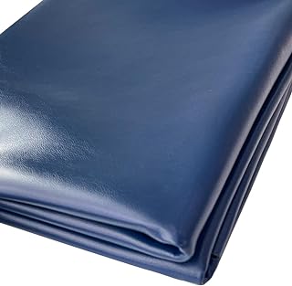 Faux Leather Fabric 1 Yard 54" x 36" Soft Solid Color Crafts Material 0.9mm Thick Perfect for Upholstery Covers, Bags, Leather Clothing and Accessories (Navy Blue)