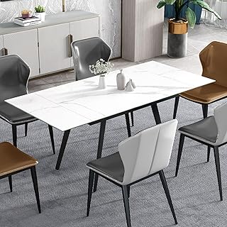 Modern Faux Marble Extendable Table