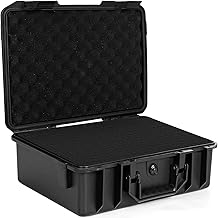 16 inch Waterproof Hard Carrying Case,Shockproof Storage Box with Customizable Foam,Portable Protective Tool Box for Microphone,Recorder,Electronics,Tools,Cameras,Equipment and More