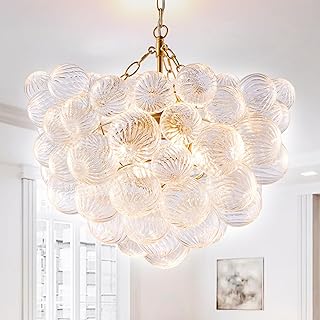 Swirled Bubble Glass Chandelier