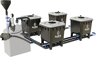 Hydramax Professional Deep Water Culture Systems for Growing Fruits, Veggies, and Medicinal Herbs; Everything You Need to Start Your hydroponic Garden Journey (2 Row - 4 Bucket)