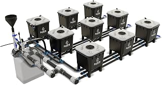 Hydramax Professional Deep Water Culture Systems for Growing Fruits, Veggies, and Medicinal Herbs; Everything You Need to Start Your hydroponic Garden Journey (3 Row - 9 Bucket)