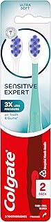 Colgate Sensitive Expert Ultra Soft Sensitive Toothbrush Pack, Extra Soft Toothbrush for Sensitive Gums and Teeth, Gently Cleans Teeth and Gums, 2 Pack
