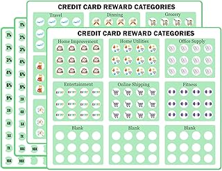 502 Pcs Credit Card Category Stickers by Category Reward Theme Gas Travel Dining Categories Aniversary Birthday Wedding Categories Sticker Card Stickers for Organize Tracker Organization