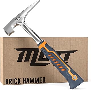 Mutt Tools Professional Brick Hammer - 20oz Heavy Duty Masonry Hammer for Bricklayer Tools, Stone Hammer for Mason Work
