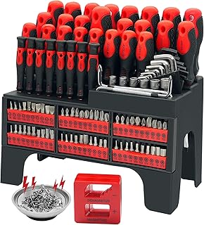 118PCS Magnetic Screwdriver Set, Screwdriver Set with Plastic Racking, Precision Screwdriver, Magnetizer Demagnetizer and Magnetic Bowl, Repair Tools Set for DIY and Home Improvement