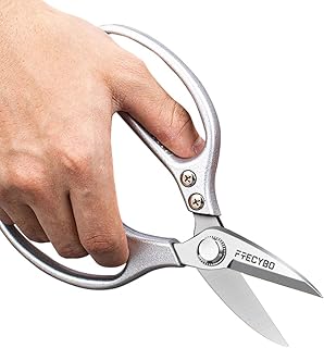 Leather Scissors, All metal Scissors, Heavy Duty Scissors Short Blades Effortless Cutting - Large Comfortable Shears for Crafting, Sewing Fabric, Leather, Cotton, Cloth