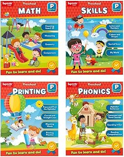 Head Start Workbooks for Kids Ages 3-5, Fun Preschool Workbooks for Learning Reading and Writing Basics, Before School Workbooks with Math, Printing, Phonics, and Skills