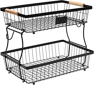 2-Tier Fruit Basket with Hangers