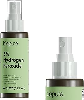 Biopure 6 Fl Oz Hydrogen Peroxide Spray – Convenient Non-Aerosol Spray Bottle with 3% Hydrogen Peroxide| Hydrogen Peroxide 3% First Aid Topical Antiseptic for Minor Cuts and Abrasions (6 Fl Oz)