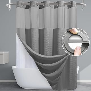 Grey Waffle Weave Shower Curtain