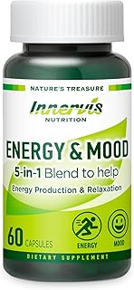 Energy & Mood Supplement – Boost Energy & Reduce Fatigue, Support Relaxation – 60 Capsules – Non-GMO, 3rd Party Tested – Innervis Nutrition