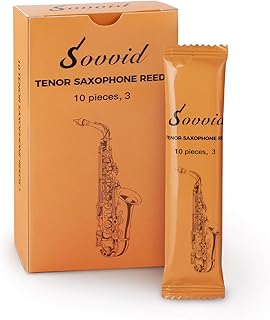Handcrafted Tenor Saxophone Reeds 3.0 – Premium Natural Cane, Warm & Rich Tone, Durable & Consistent, Thinner Tip for Easy Play, Individually Packed with Portable Reed Case (Box of 10)