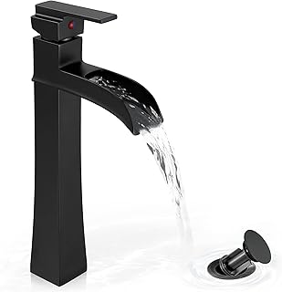 Black Waterfall Vessel Sink Faucet