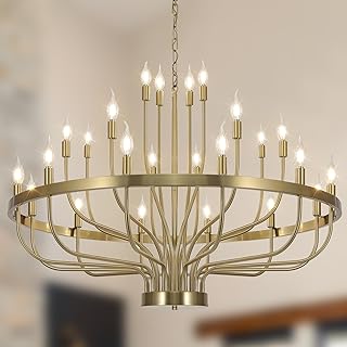Gold 3-Tier Wagon Wheel Chandelier
