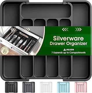 Aujen Adjustable Silverware Organizer