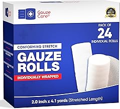 Gauze Rolls 2 inch Pack of 24 – Premium Quality Lint and Latex-Free Rolled Gauze 2 inches x 4.1 Yards - Conforming Stretch Bandages Designed for Effective Wound Care & Comfort