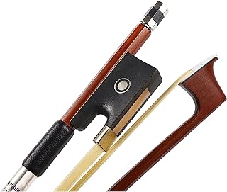 3/4 Violin Bow - Brazilwood with Ebony Frog & Natural Mongolian Horsehair - Perfect for Adults, Students, Beginners - Traditional Fiddle Bow for 4/4 Violins (3/4)