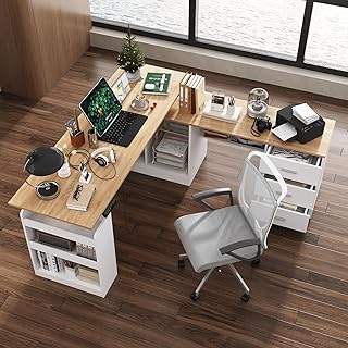 MOUMON Adjustable L-Shaped Desk