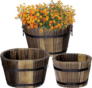 Adnee Rustic Wooden Whiskey Barrels