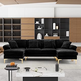 OUYESSIR 4-Seat Velvet Sectional