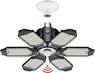 Motion Sensor Garage Light, 20000LM 200W Garage Lights Ceiling Led Motion Activated,Motion Light Indoor with Dusk to Dawn, E26/E27 Screw in Shop Light for Basement Barn Attic Warehouse