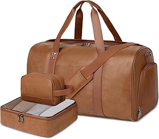 Wogarl Leather Weekender Bag Set