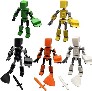 Mini 13 3D Printed Robot, Fully Articulated, Dummy for Stop Motion Animation, Gift Pack of 5