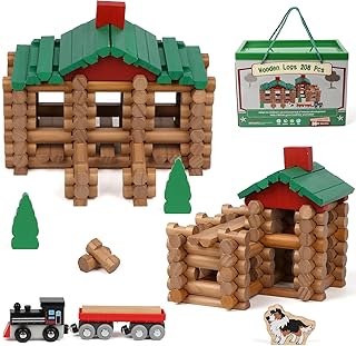 Wondertoys Wooden Log Building Set