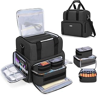 BAFASO Large Tattoo Case with 3 Inner Removable Pouches, Tattoo Travel Case for Large Tattoo Stencil Printer and Tattoo Supplies (Patented), Black